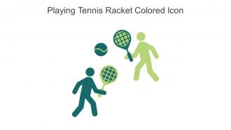 Playing Tennis Racket Colored Icon In Powerpoint Pptx Png And Editable Eps Format
