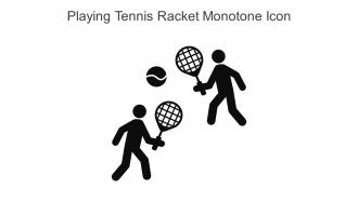 Playing Tennis Racket Monotone Icon In Powerpoint Pptx Png And Editable Eps Format