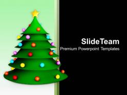 Pleasant holidays christmas balls 3d tree festival powerpoint templates ppt backgrounds for slides