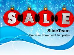 Pleasant Holidays Christmas Balls Sale On Winter Background Powerpoint Templates Ppt Backgrounds