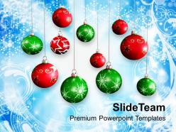 Pleasant holidays christmas trees background with baubles powerpoint templates ppt for slides