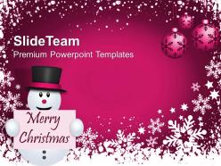 Pleasant holidays merry christmas image happy snowman decoration powerpoint templates ppt for slides