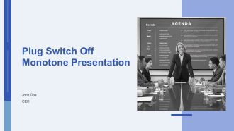 Plug Switch Off Monotone Presentation PPT Designs AT