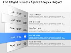 Pm five staged business agenda analysis diagram powerpoint template