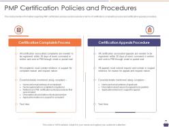 Pmp certification preparation it pmp certification policies and procedures