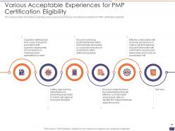 Pmp certification preparation it various acceptable experiences