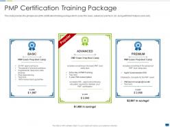Pmp certification training package project management training it ppt slides guidelines