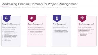 PMP Elements To Success IT Addressing Essential Elements For Project Management