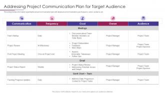 PMP Elements To Success IT Addressing Project Communication Plan For Target Audience