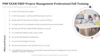 Pmp exam prep project management professional full training ppt styles graphics download