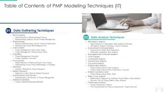 Pmp modeling techniques it table of contents of pmp modeling techniques it