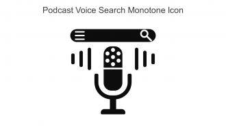 Podcast Voice Search Monotone Icon in powerpoint pptx png and editable eps format