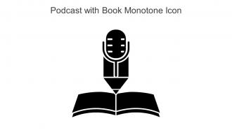 Podcast With Book Monotone Icon In Powerpoint Pptx Png And Editable Eps Format