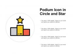 Podium icon in circle and star