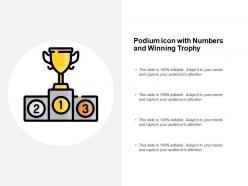 Podium icon with numbers and winning trophy