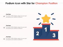 Podium icon with star for champion position