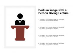Podium image with a person giving lecture