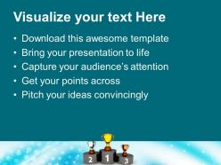 Podium with golden silver trophy reward powerpoint templates ppt themes and graphics 0113