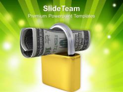 Podlock and us dollar investment concept powerpoint templates ppt themes and graphics