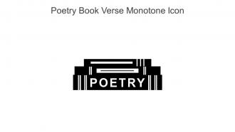 Poetry Book Verse Monotone Icon In Powerpoint Pptx Png And Editable Eps Format