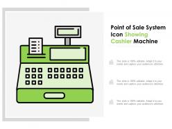 Point of sale system icon showing cashier machine