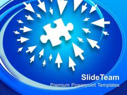 Pointing arrows towards puzzle solution powerpoint templates ppt themes and graphics 0113