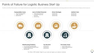 Points Of Failure For Logistic Business Start Up