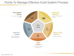 Points to manage effective audit system process ppt infographics