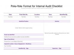 Poka Yoke Format For Internal Audit Checklist