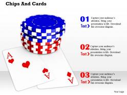 Poker chips on aces for objective to win