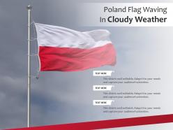 Poland flag waving in cloudy weather