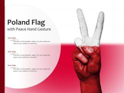 Poland flag with peace hand gesture