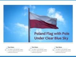 Poland flag with pole under clear blue sky