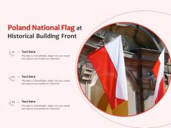 Poland national flag at historical building front