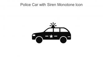 Police Car With Siren Monotone Icon In Powerpoint Pptx Png And Editable Eps Format