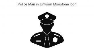 Police Man In Unfiorm Monotone Icon In Powerpoint Pptx Png And Editable Eps Format