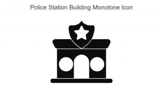 Police Station Building Monotone Icon In Powerpoint Pptx Png And Editable Eps Format