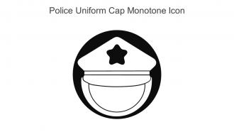 Police Uniform Cap Monotone Icon In Powerpoint Pptx Png And Editable Eps Format