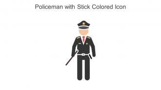 Policeman With Stick Colored Icon In Powerpoint Pptx Png And Editable Eps Format