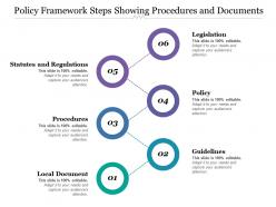 Policy framework steps showing procedures and documents