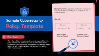 Policy Review Section In Sample Cybersecurity Policy Template Training Ppt