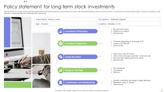 Policy Statement For Long Term Stock Investments