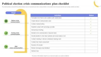 Political Election Crisis Communications Plan Checklist