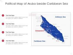 Political map of aruba beside caribbean sea