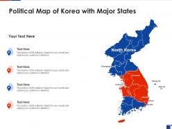 Political map of korea with major states