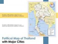 Political map of thailand with major cities