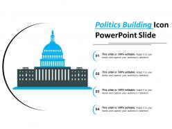 Politics building icon powerpoint slide