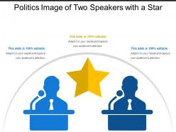 Politics image of two speakers with a star