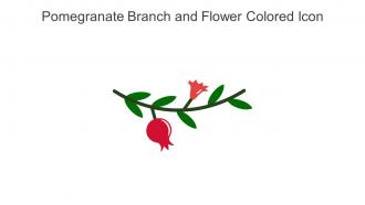 Pomegranate Branch And Flower Colored Icon In Powerpoint Pptx Png And Editable Eps Format