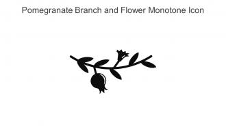 Pomegranate Branch And Flower Monotone Icon In Powerpoint Pptx Png And Editable Eps Format